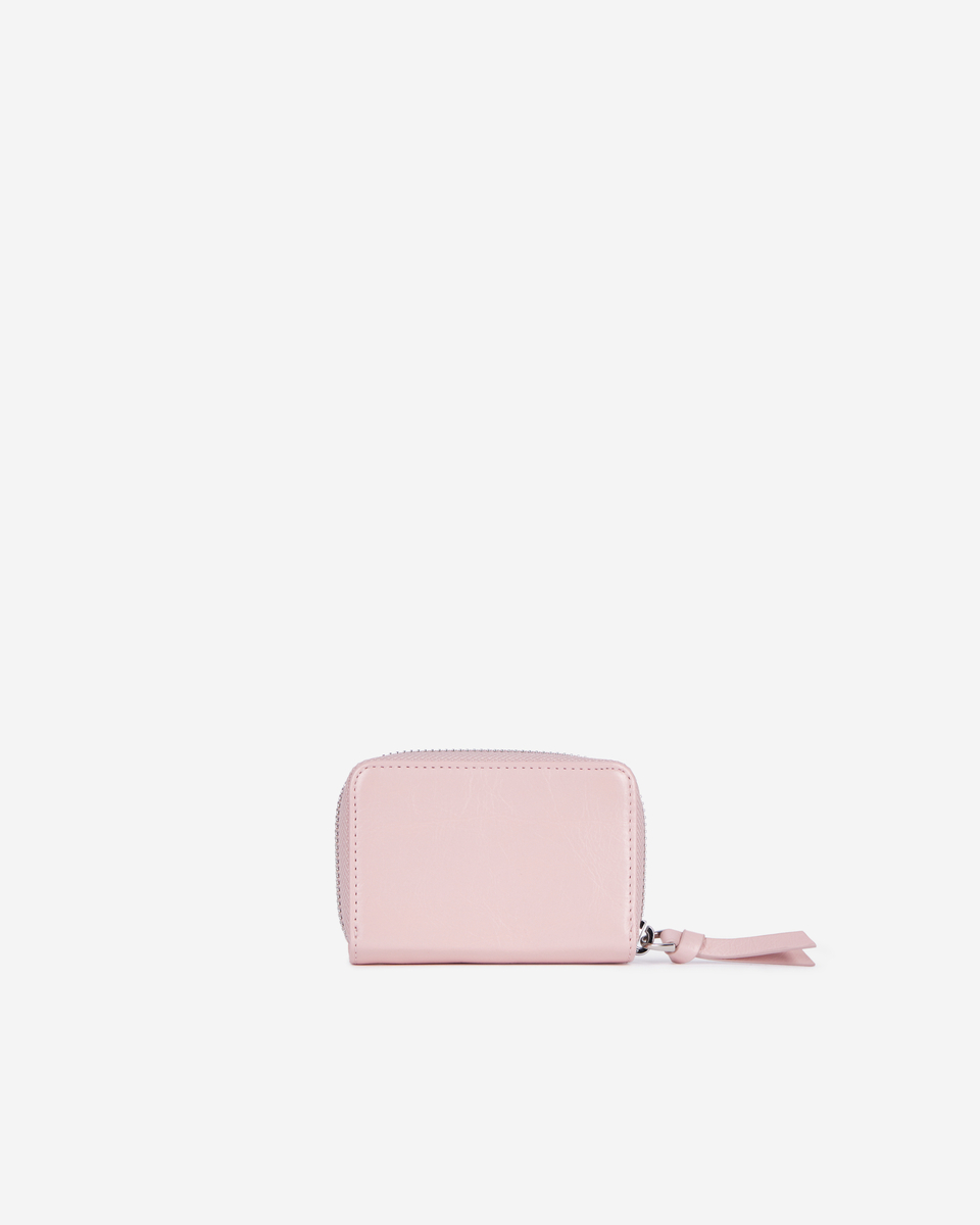 Amelia pink leather coin purse