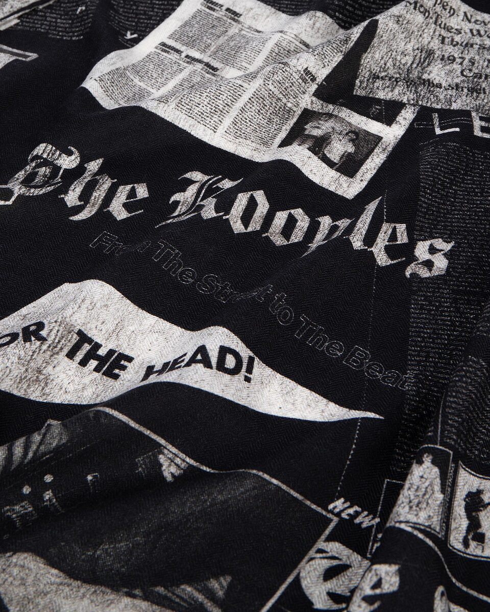 Printed wool and silk scarf