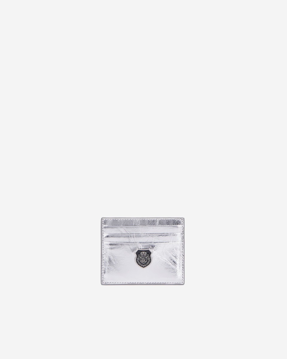 Blason silver leather card case
