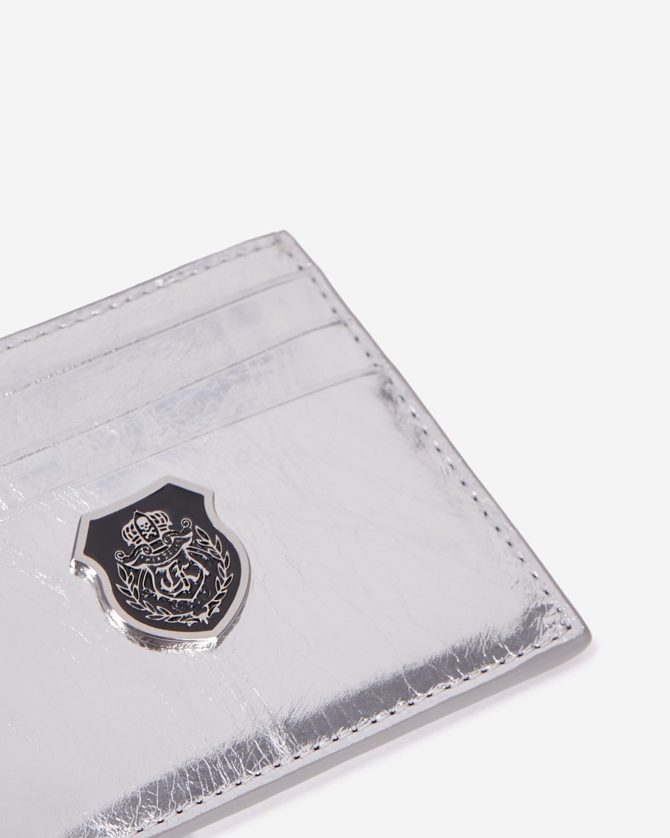 Blason silver leather card case
