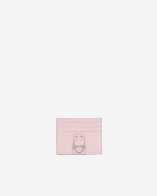 Amelia pink leather card case