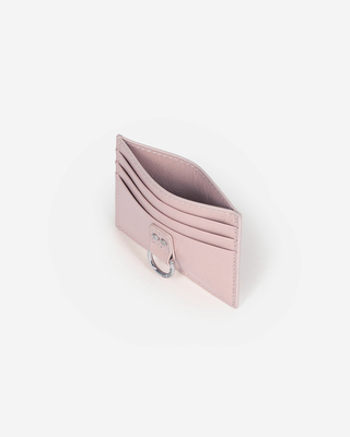 Amelia pink leather card case
