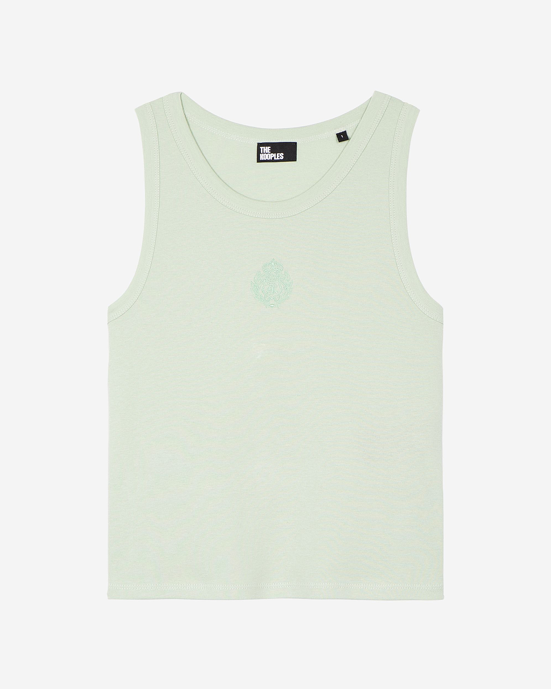 Cotton tank top with green coat of arms