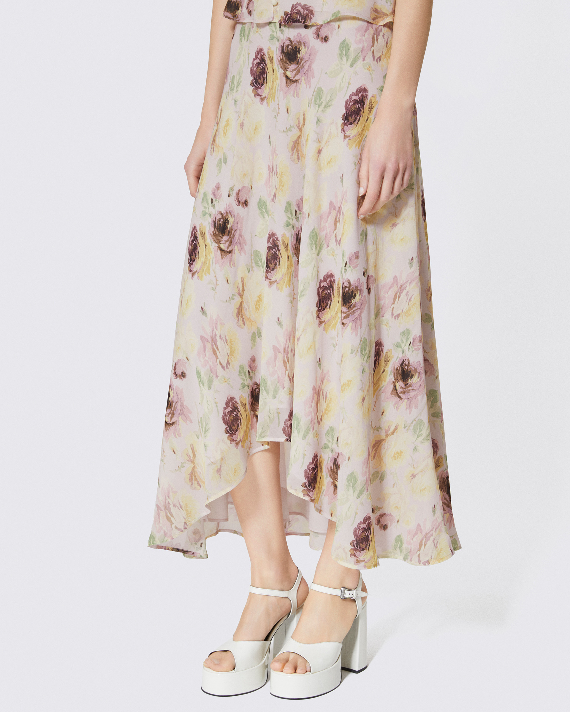 Floral print long skirt