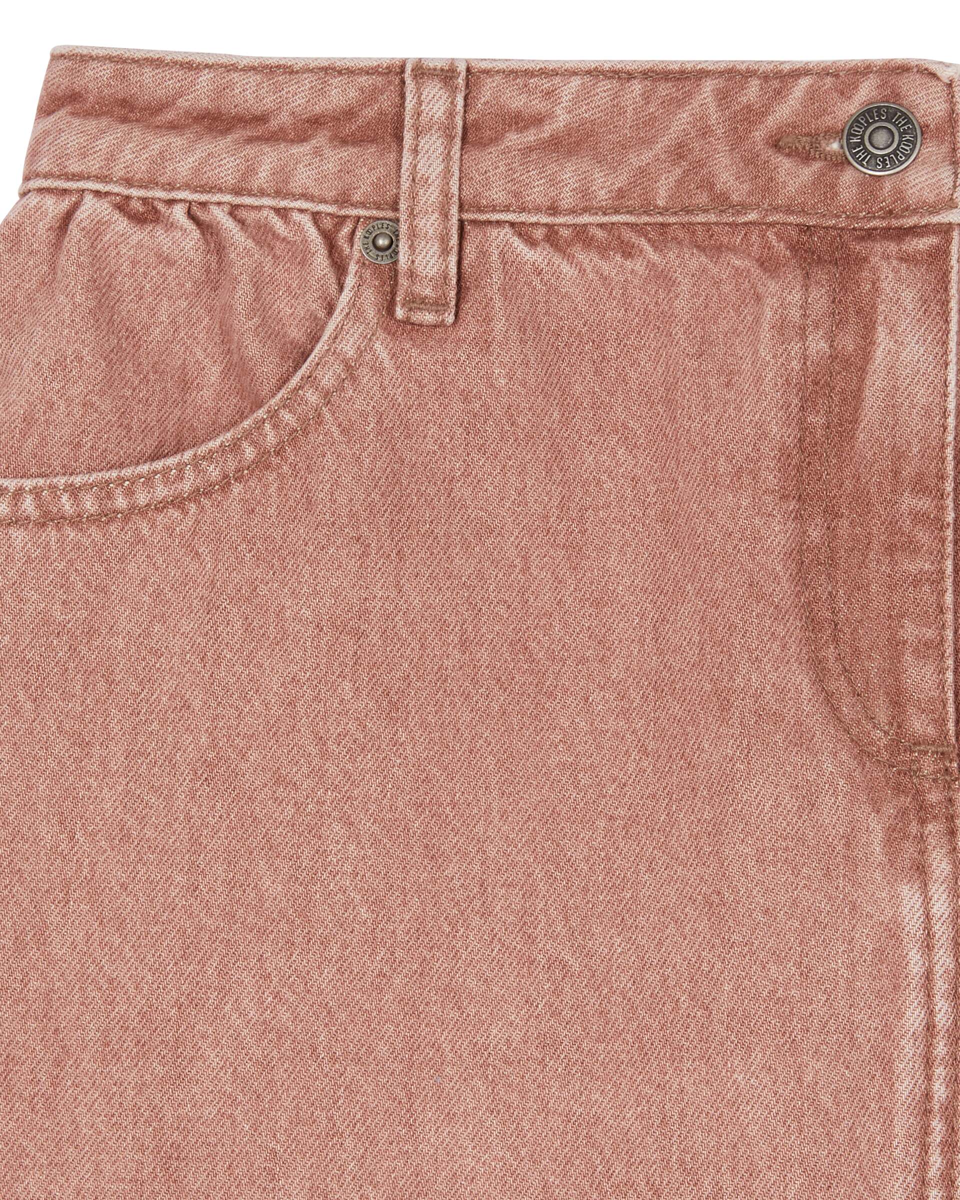 Short pink denim skirt