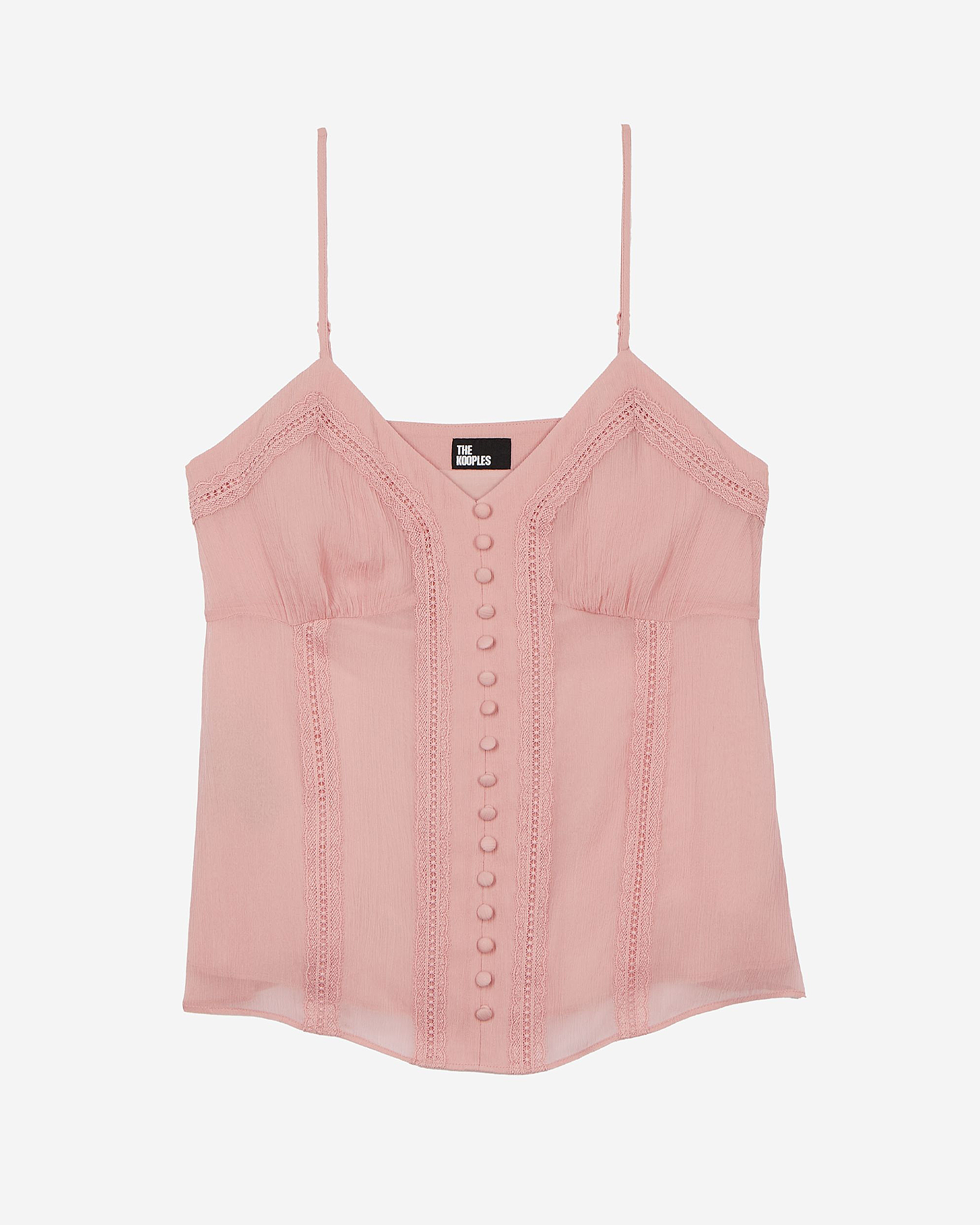 Camisole with pink lace details