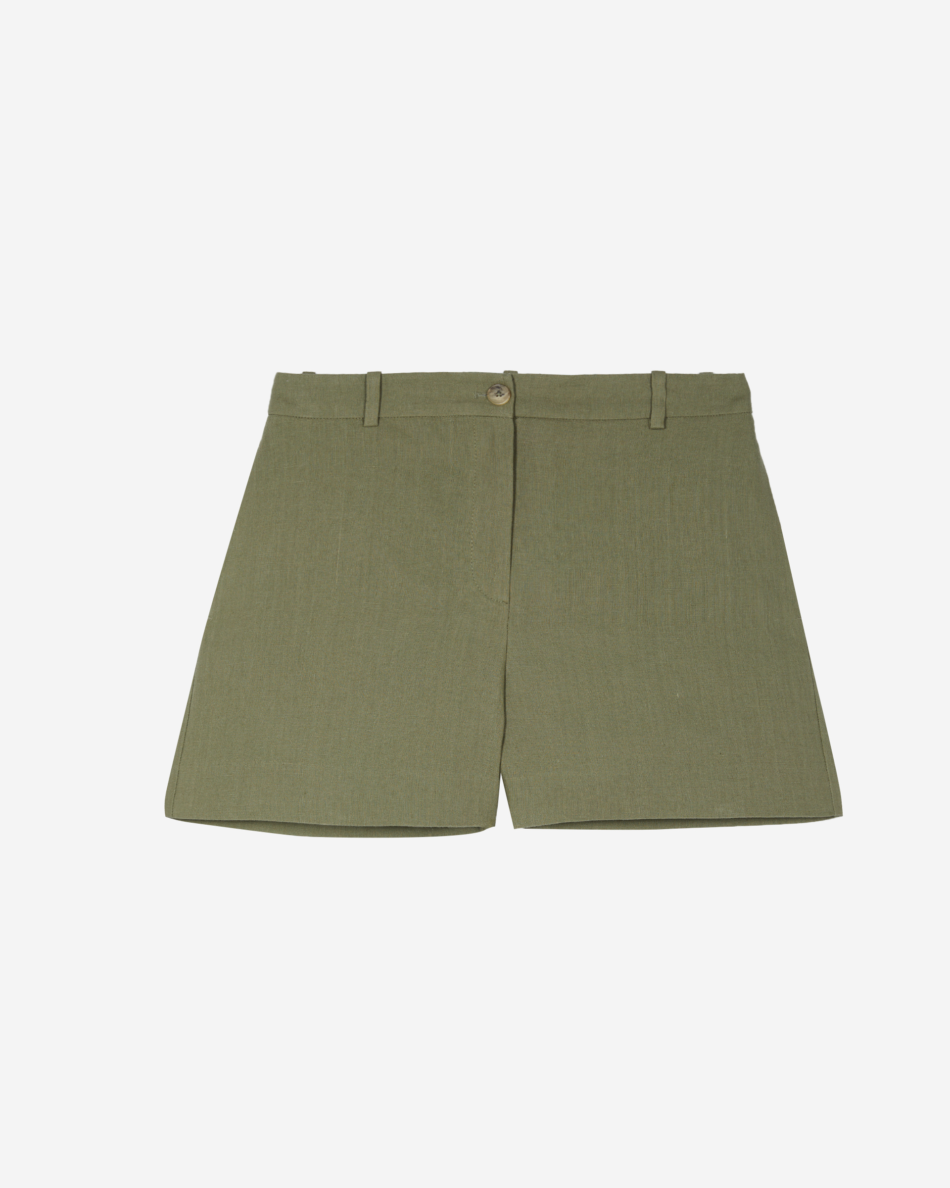 Khaki linen shorts