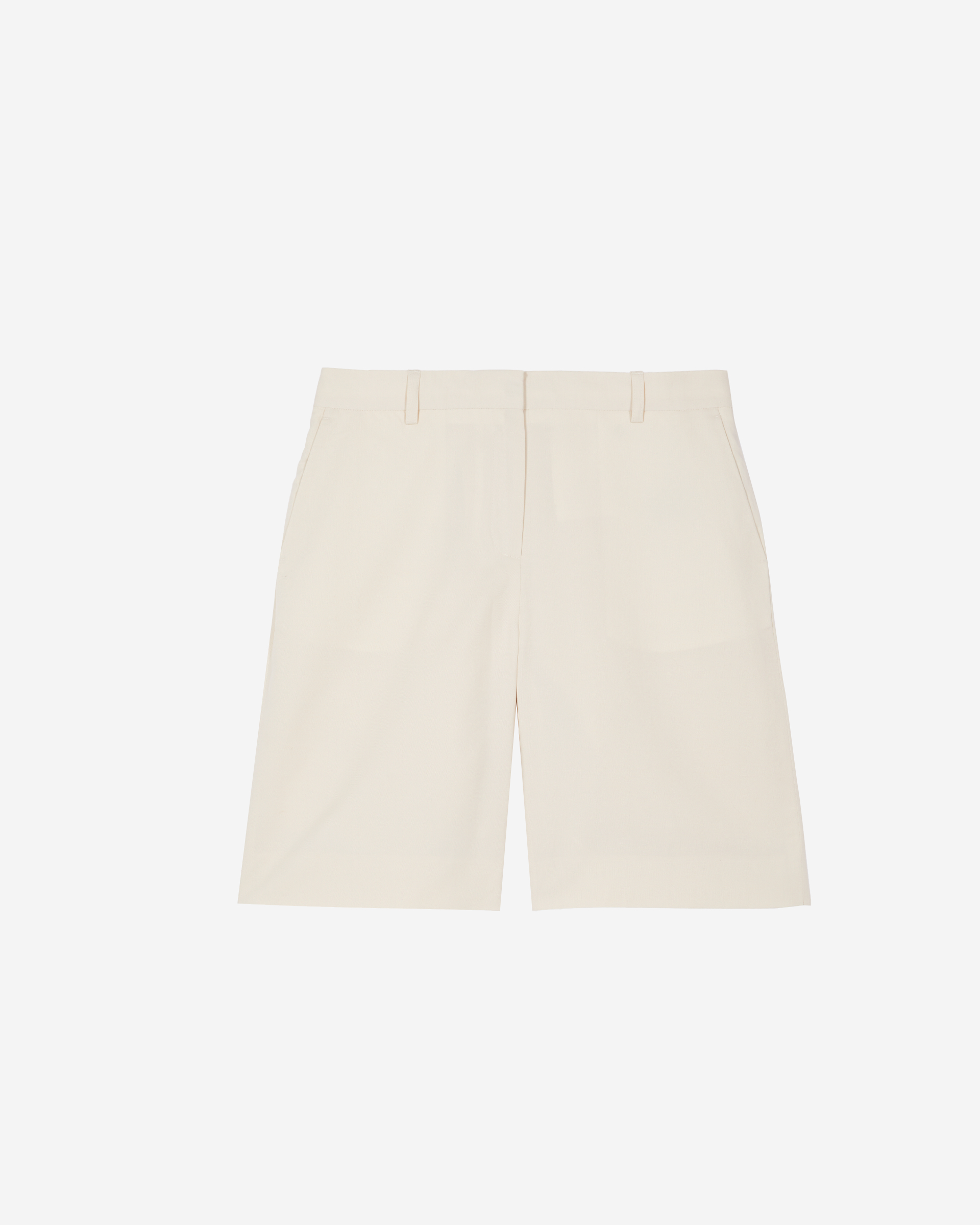 Bermuda shorts in ecru linen and cotton