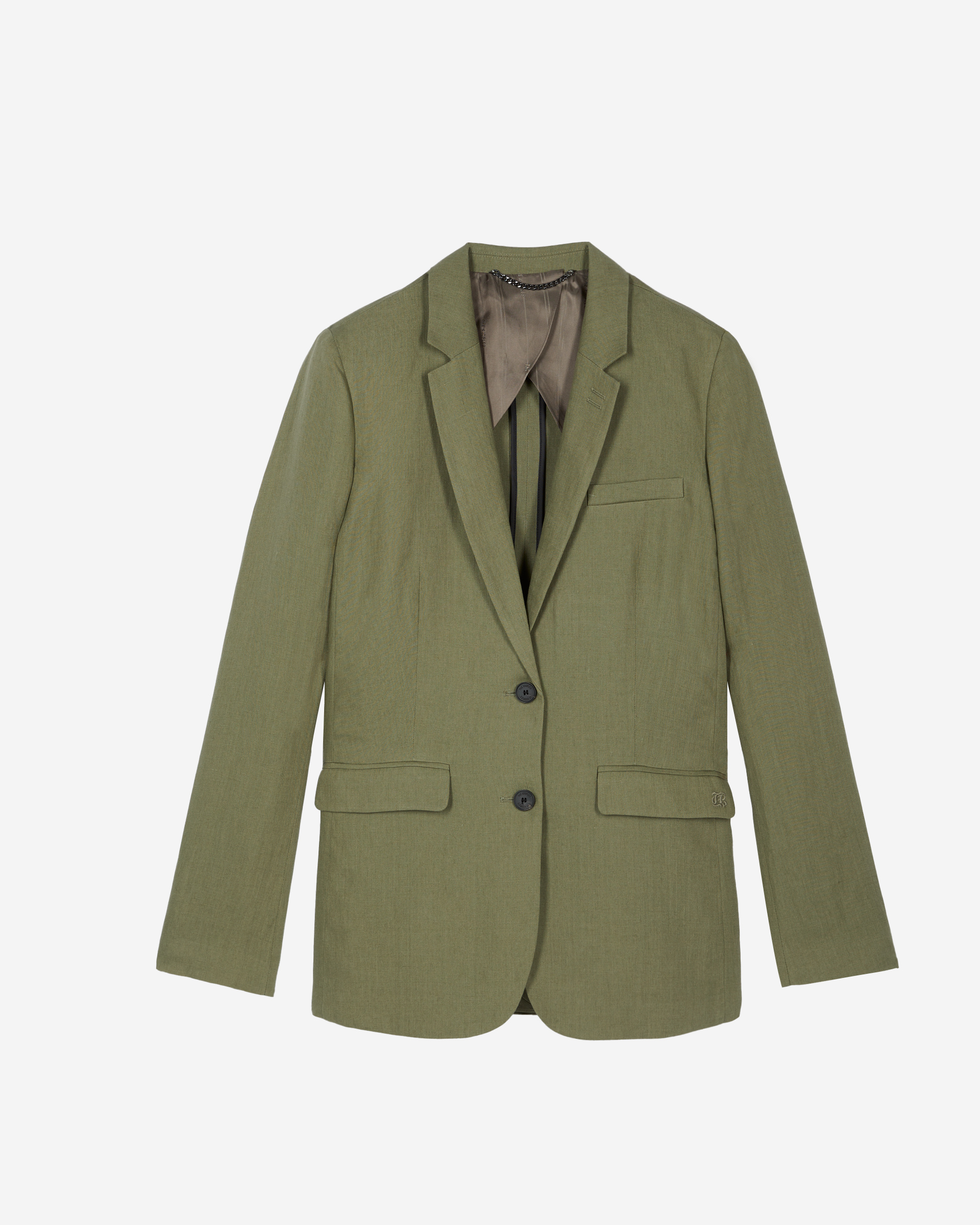 Suit jacket in khaki linen