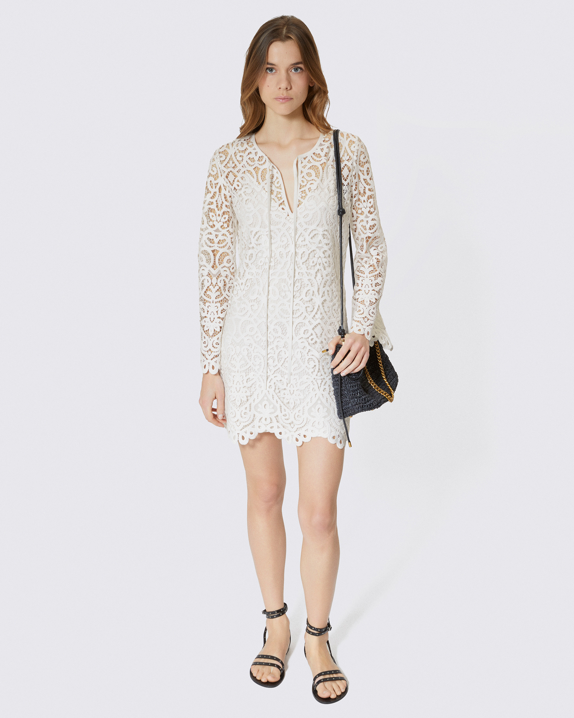 Short white lace dress