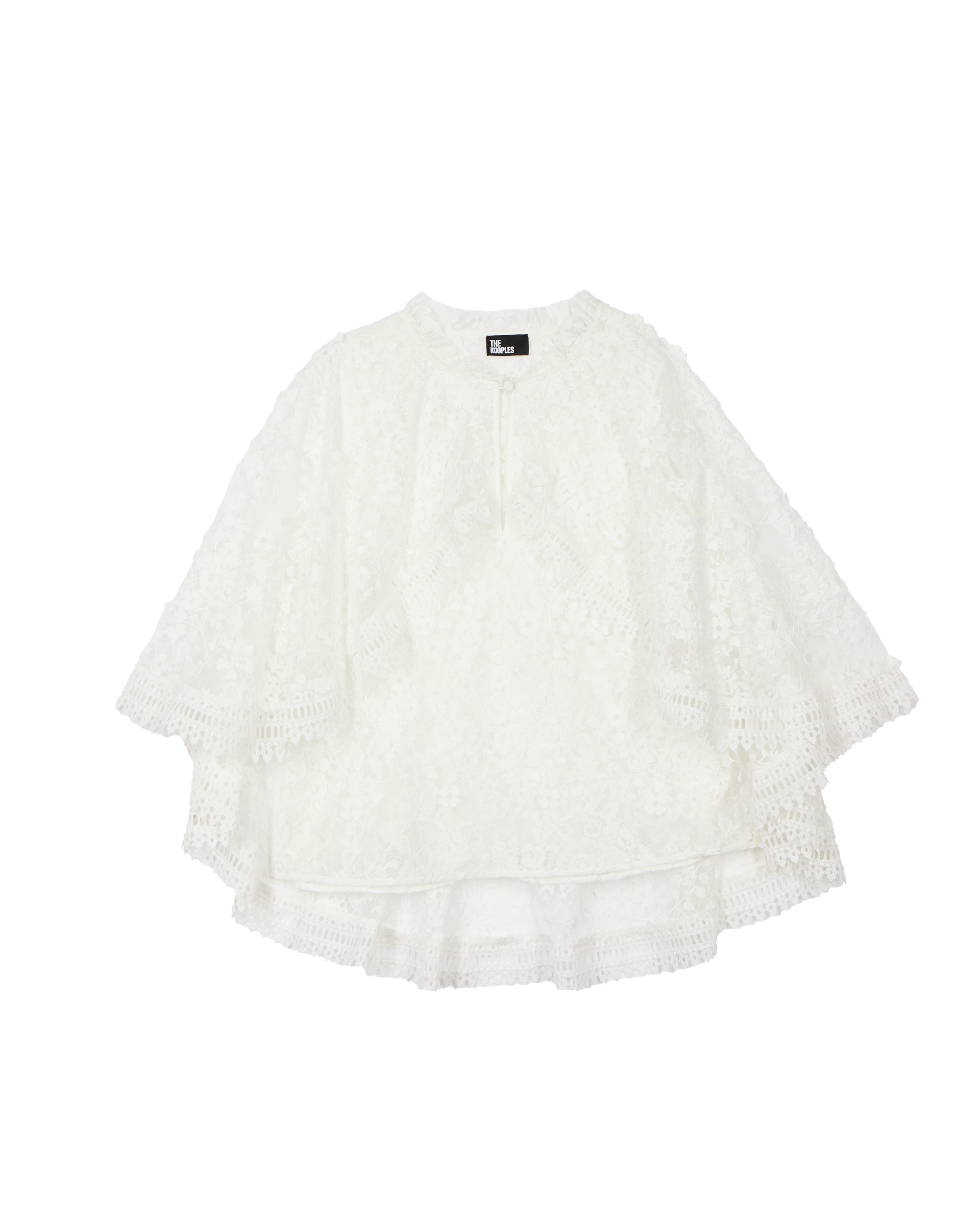 Top with ecru lace cape