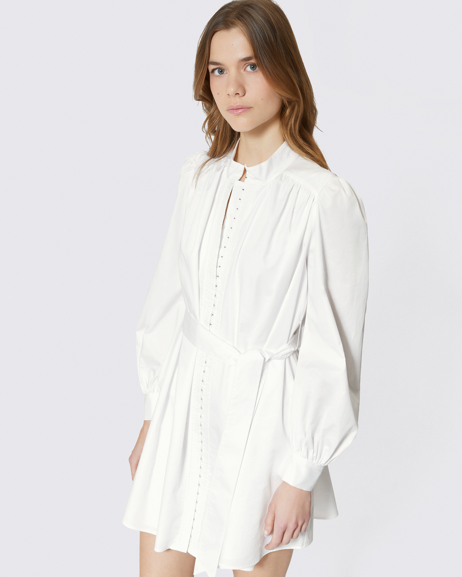 Short white cotton dress