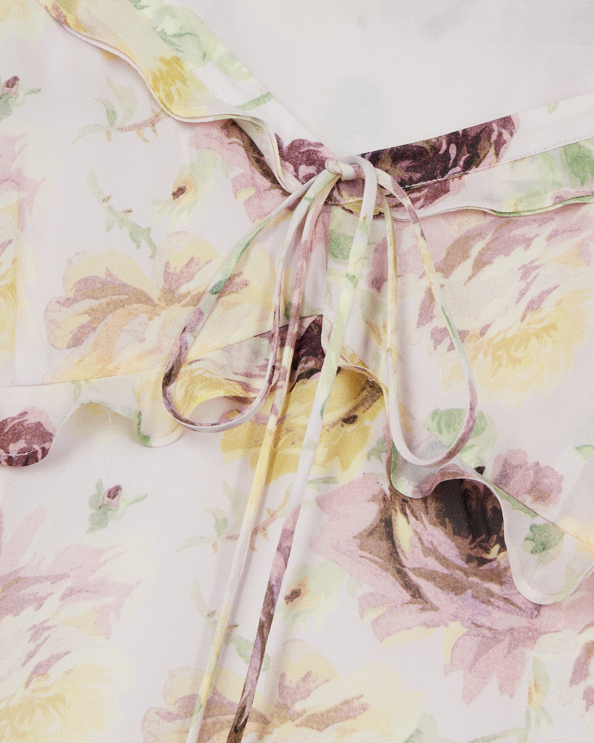 Floral print ruffled maxi dress