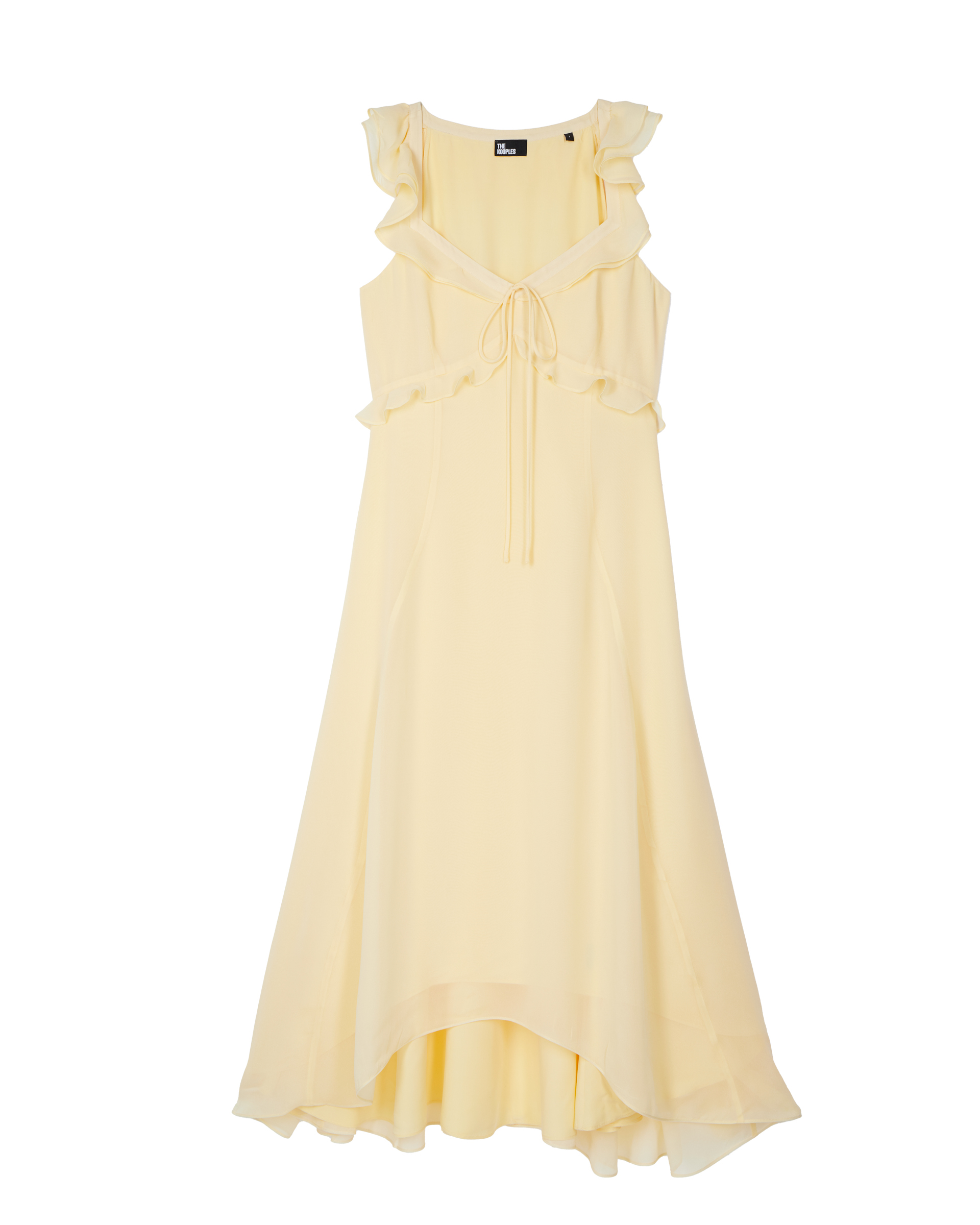 Long yellow ruffled dress