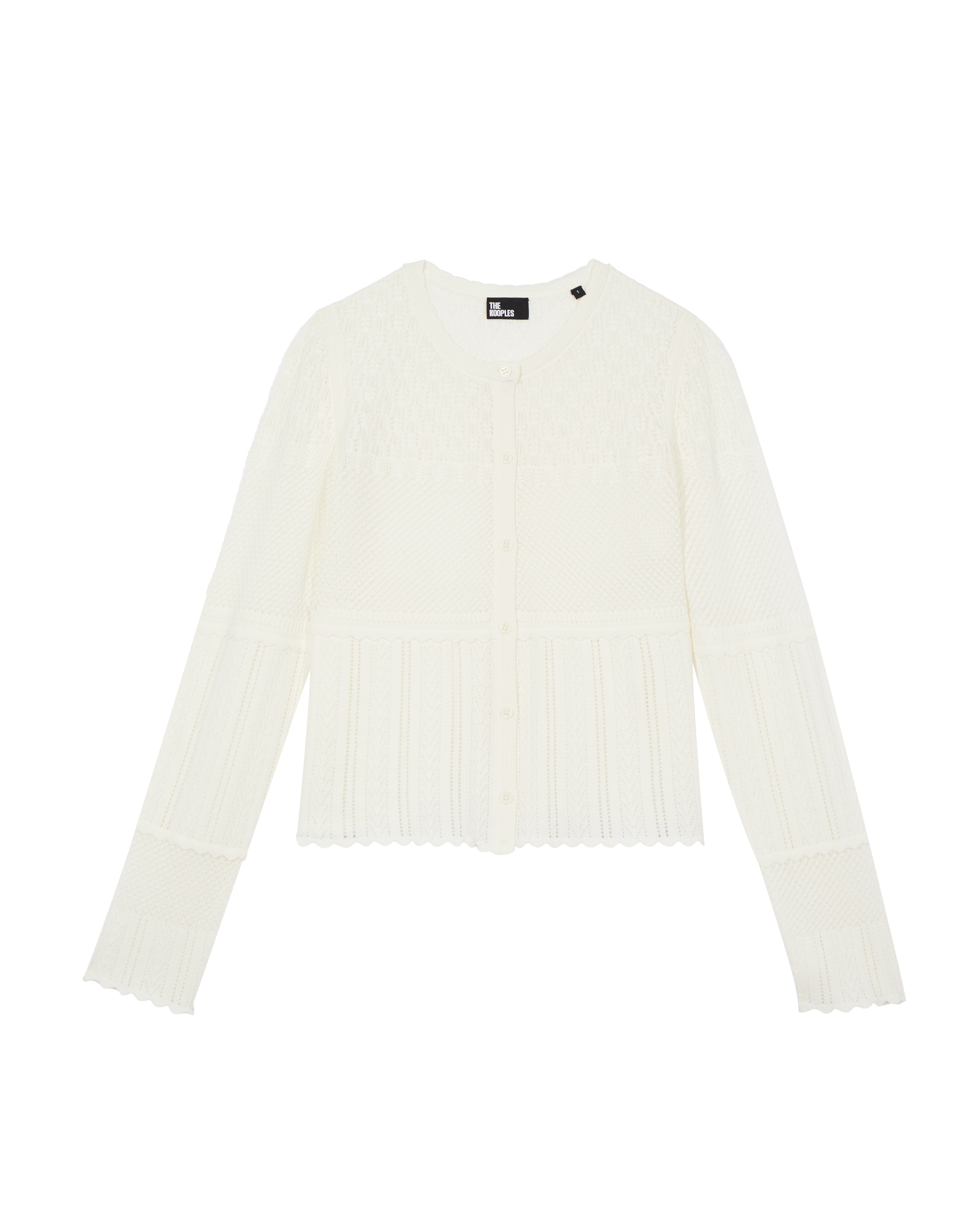 Ecru openwork cardigan