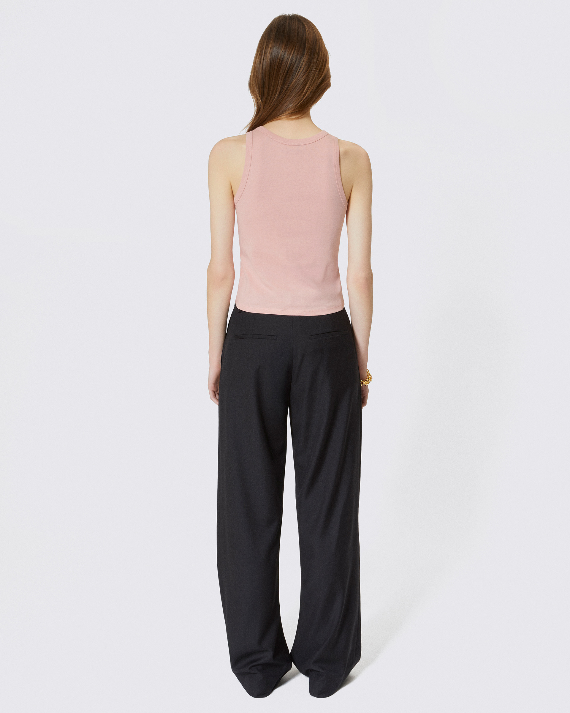 Cotton tank top with pink coat of arms