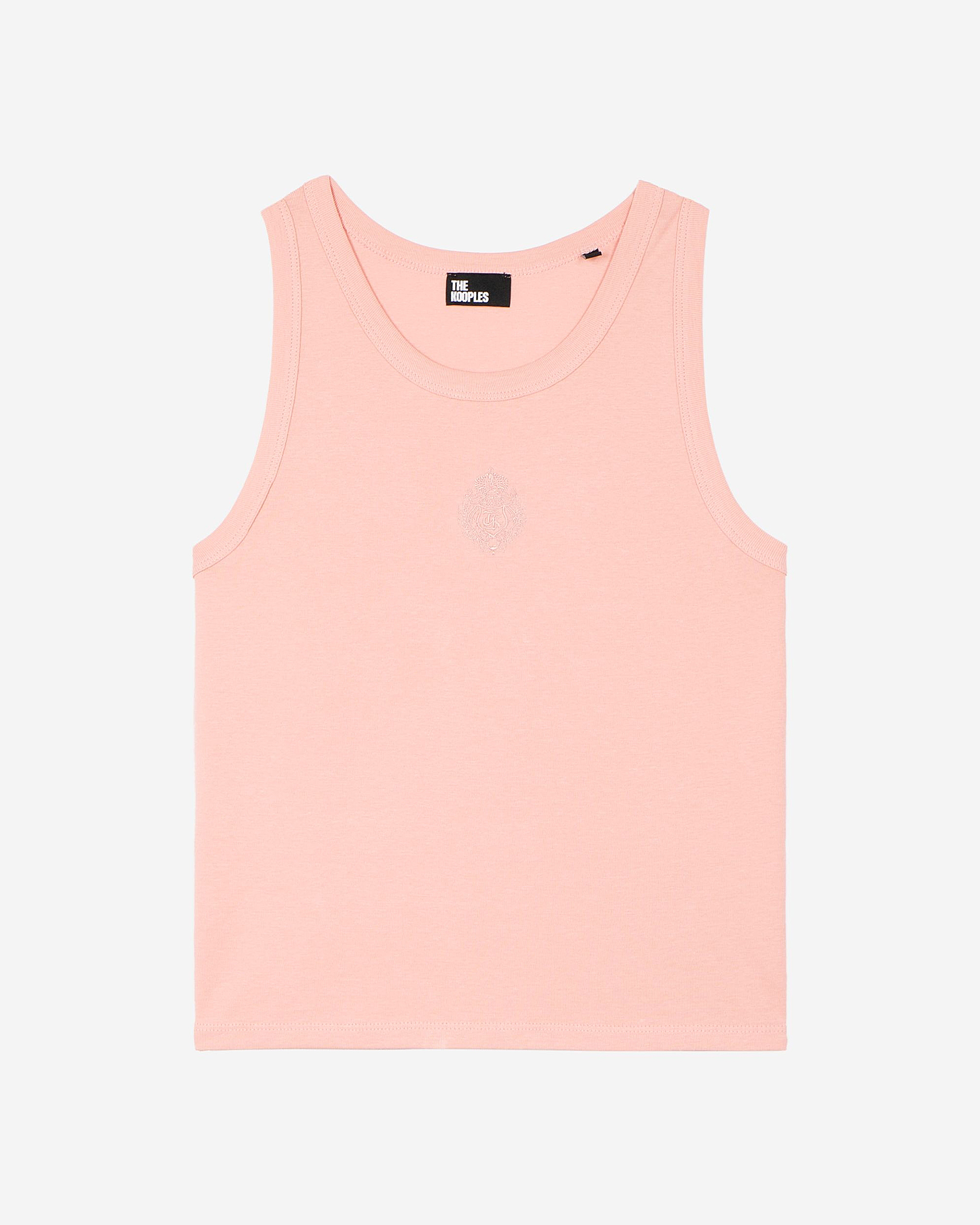 Cotton tank top with pink coat of arms