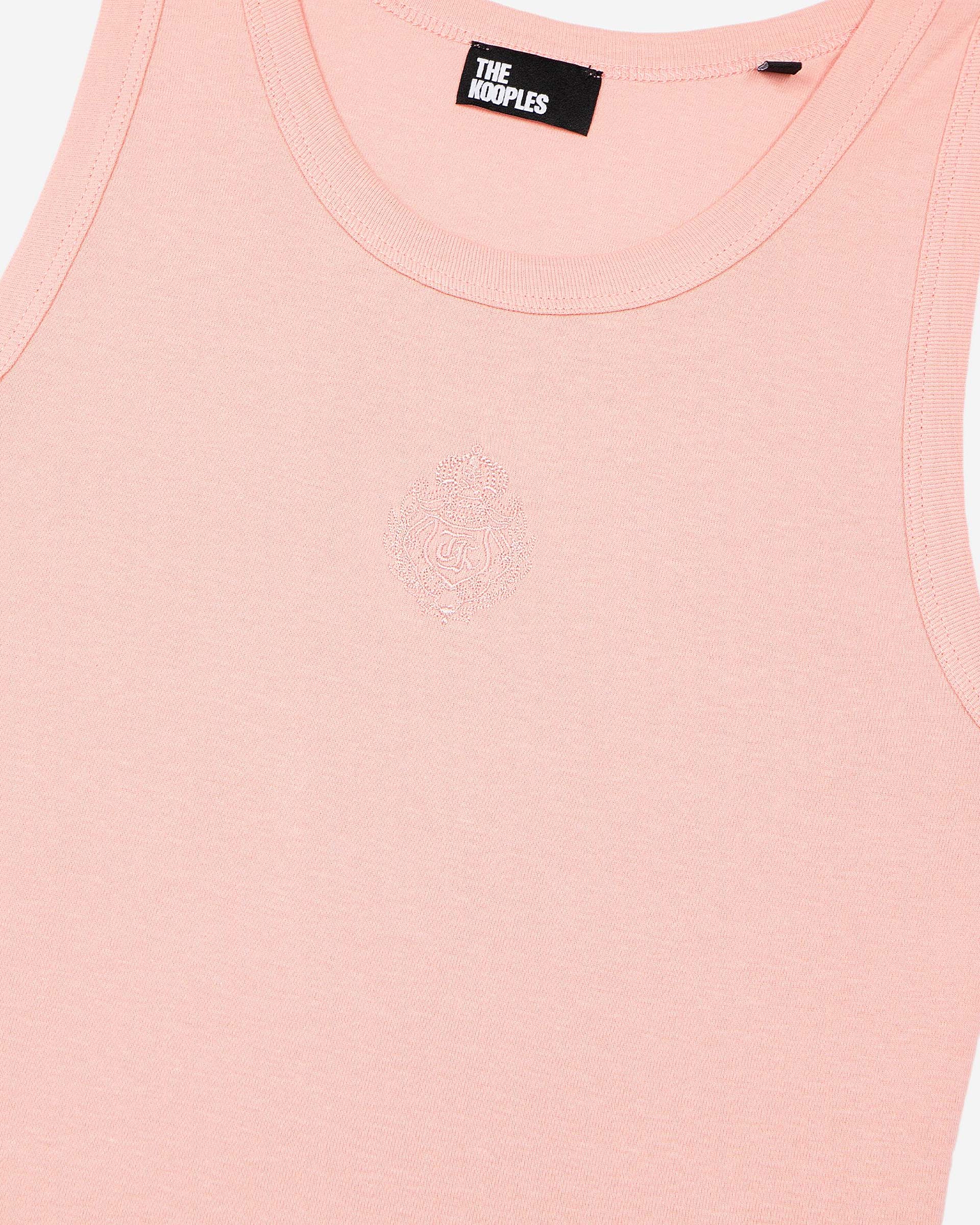 Cotton tank top with pink coat of arms