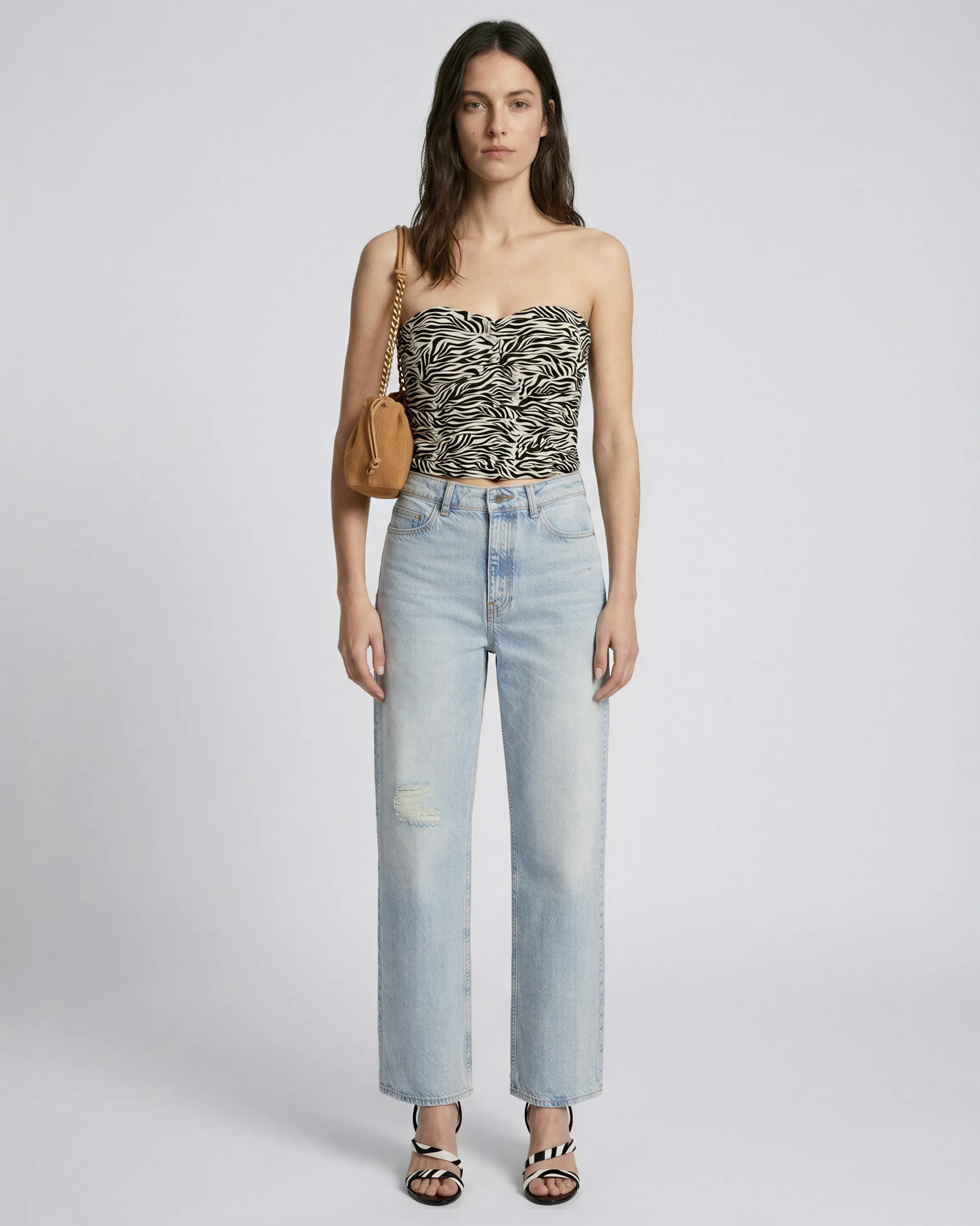 Light blue wide-leg jeans