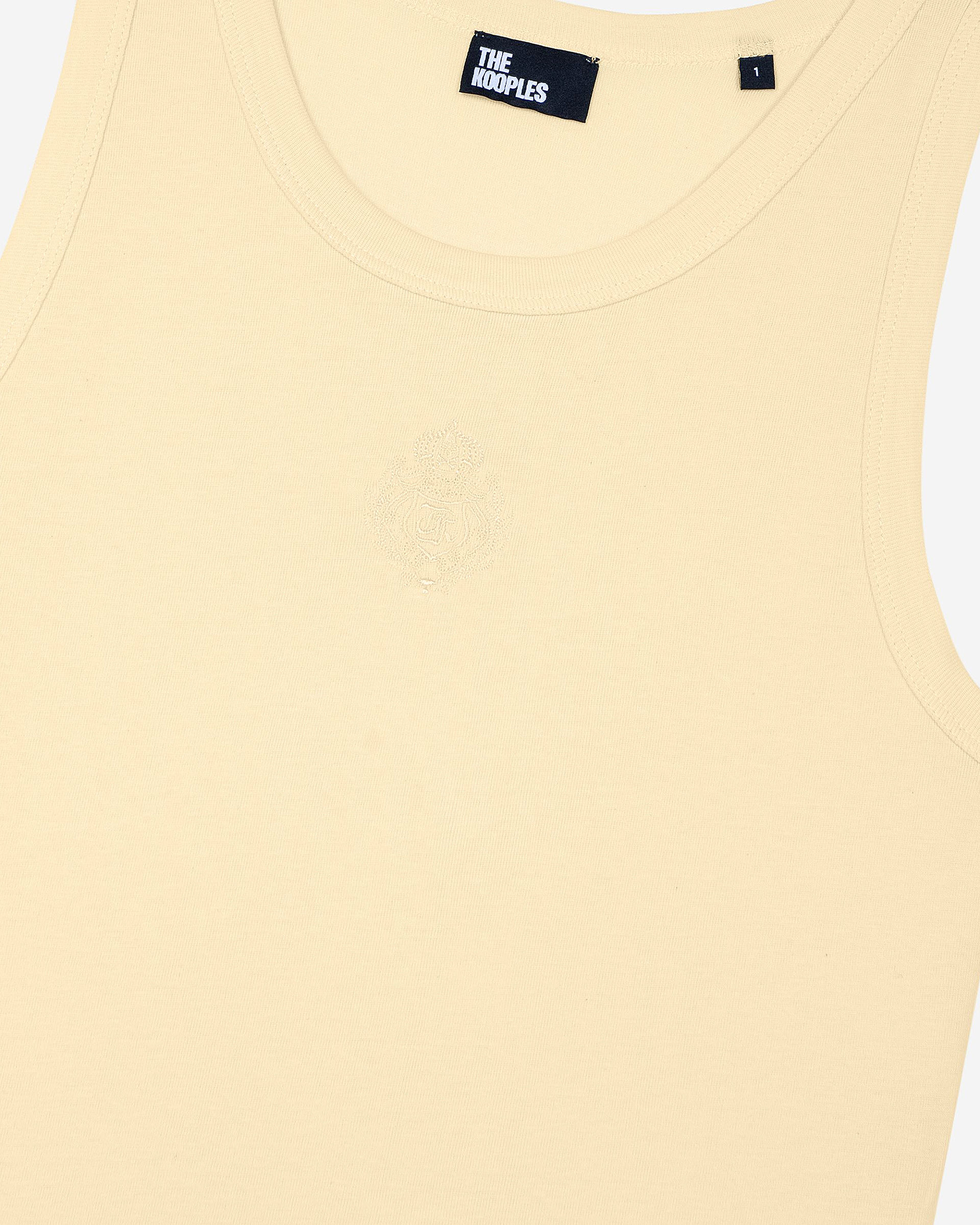 Cotton tank top with yellow coat of arms
