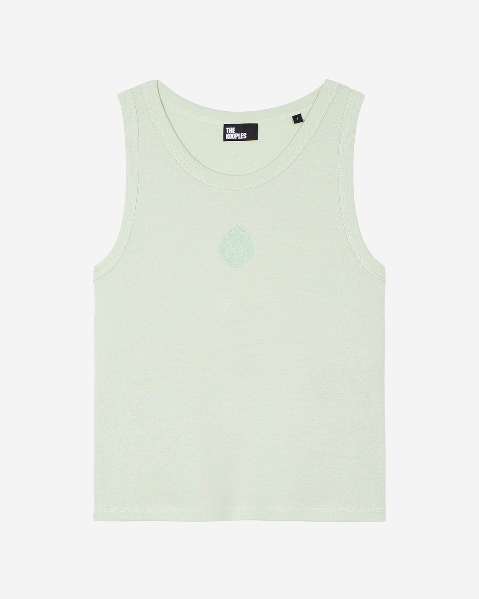 Cotton tank top with green coat of arms