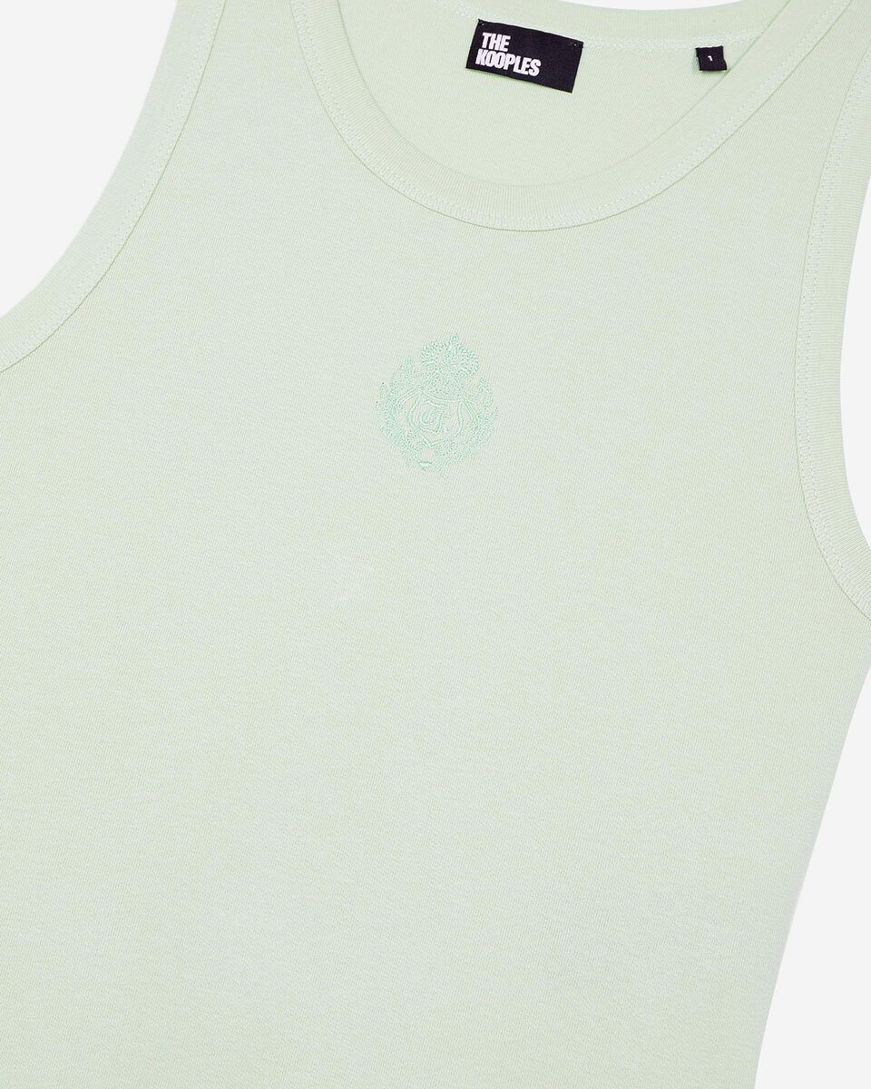 Cotton tank top with green coat of arms