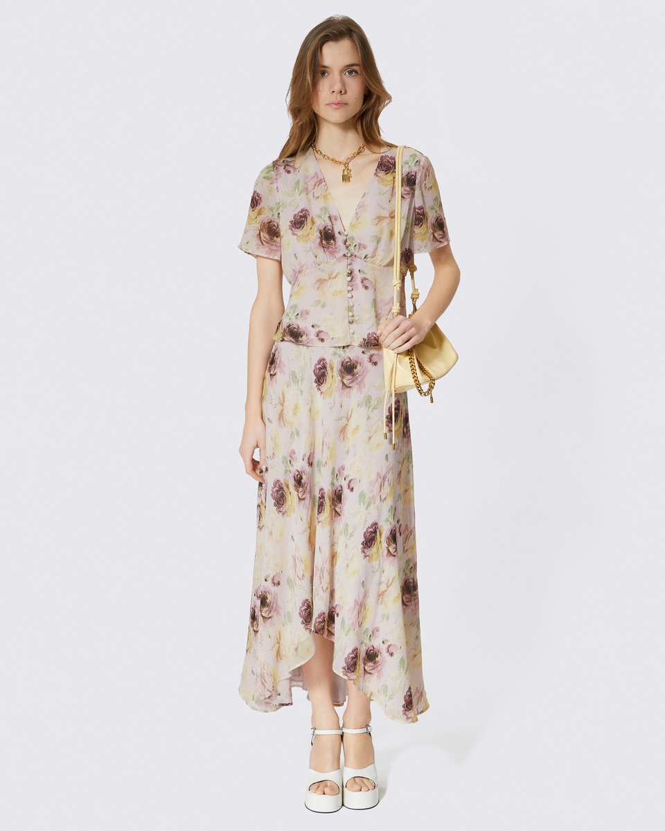 Floral print long skirt