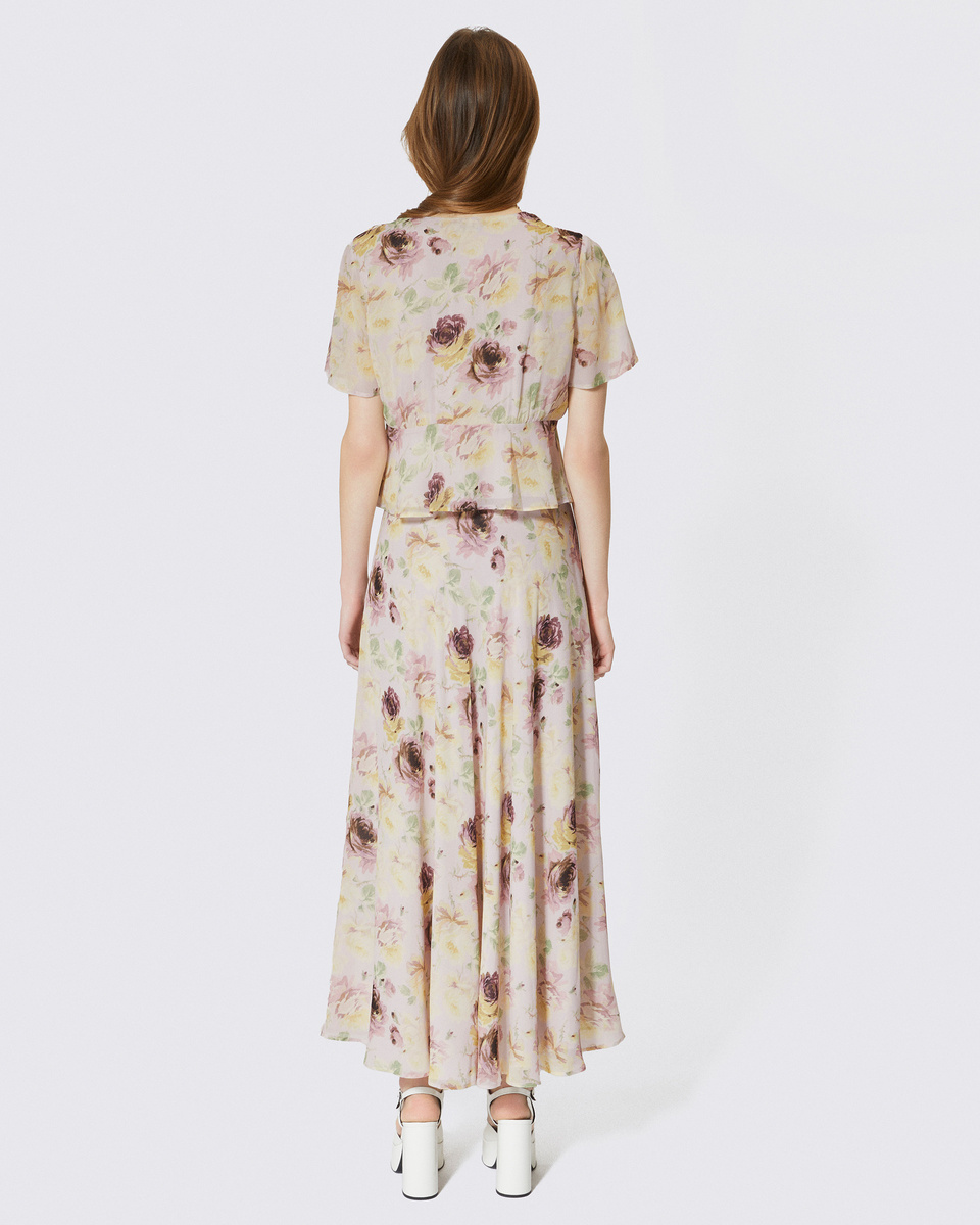 Floral print long skirt