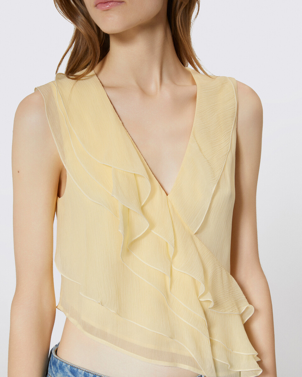 Yellow ruffled top