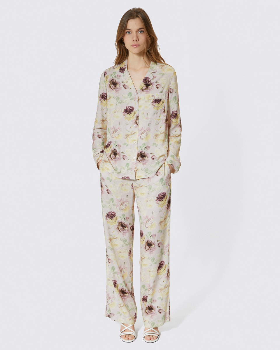 Floral print straight-leg pants
