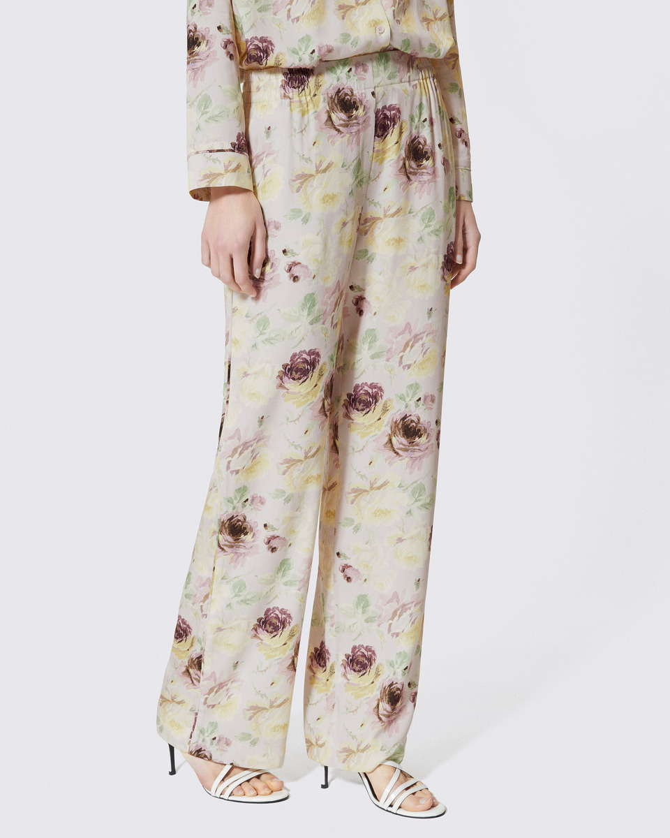 Floral print straight-leg pants