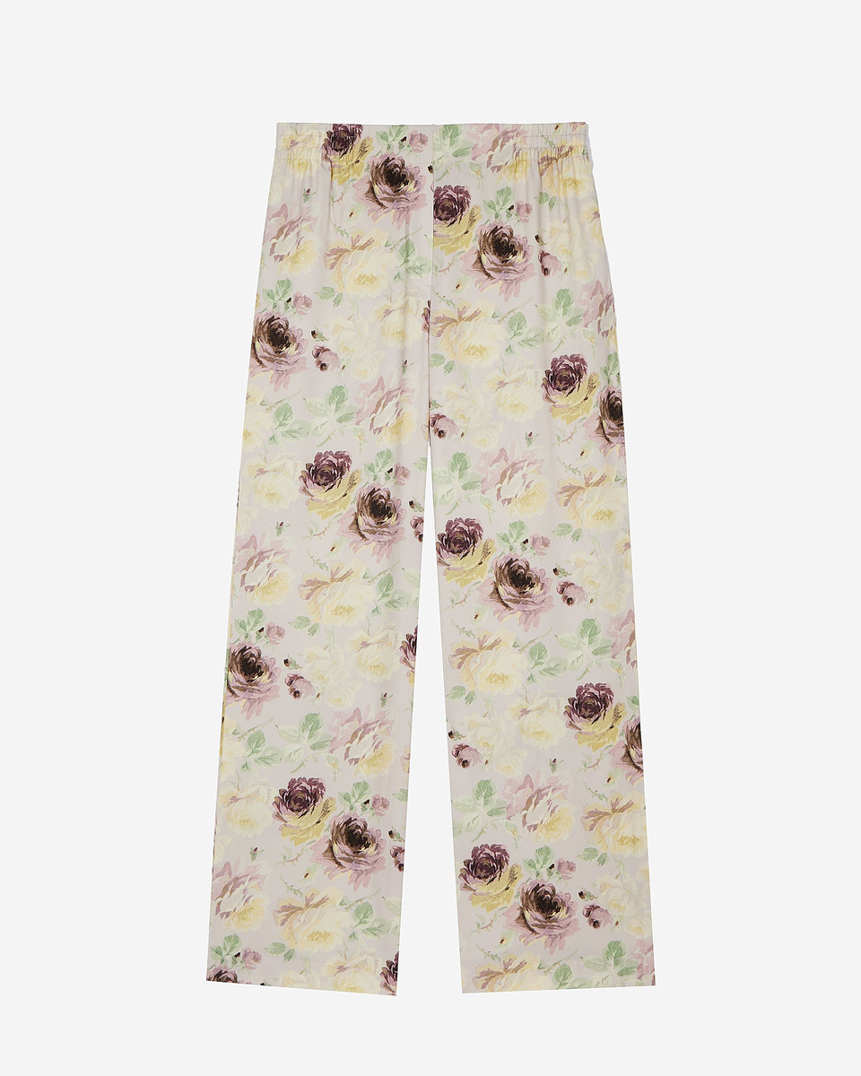 Floral print straight-leg pants