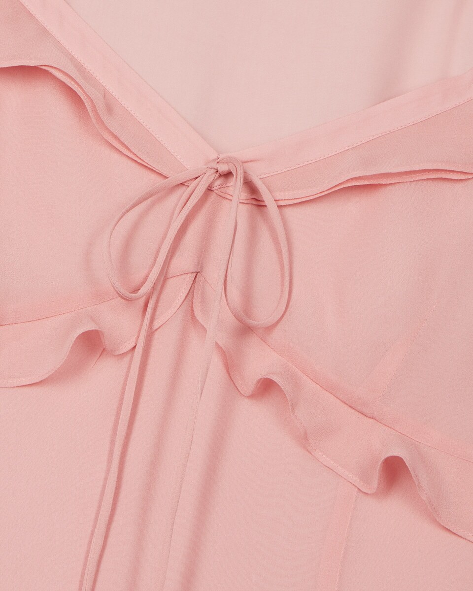 Pink ruffled maxi dress