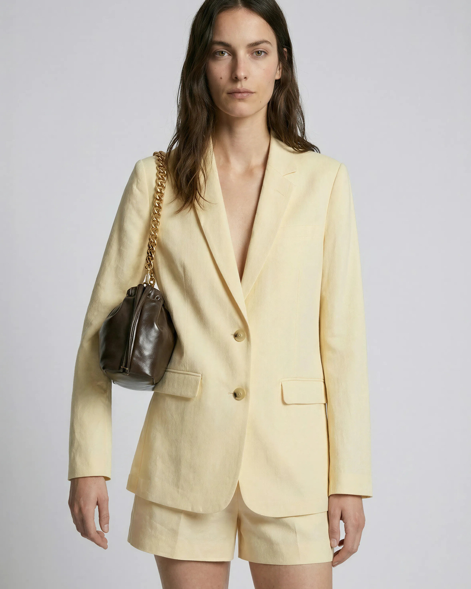 Yellow linen suit jacket