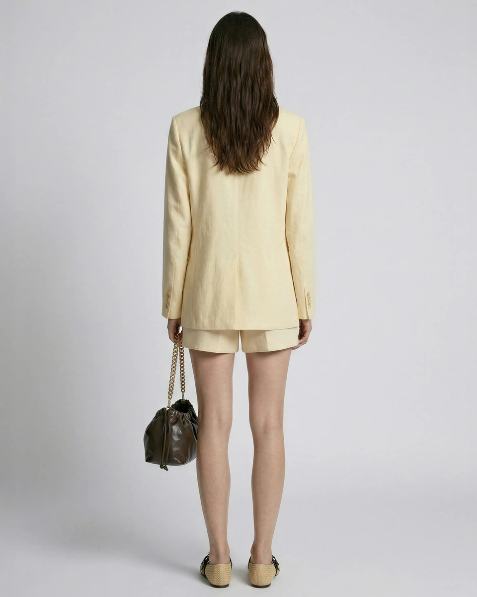 Yellow linen suit jacket