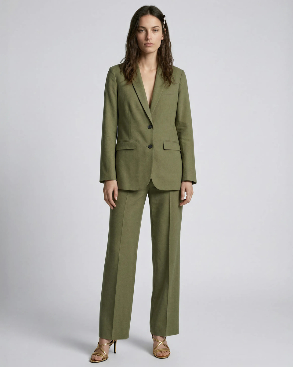 Suit jacket in khaki linen