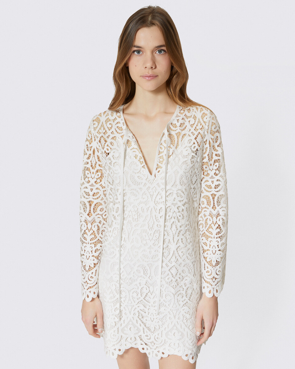 Short white lace dress