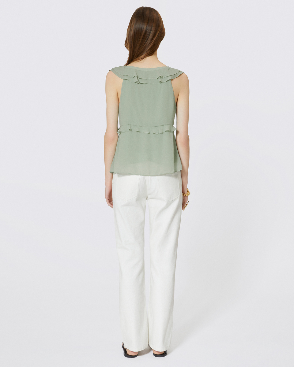 Green ruffled top