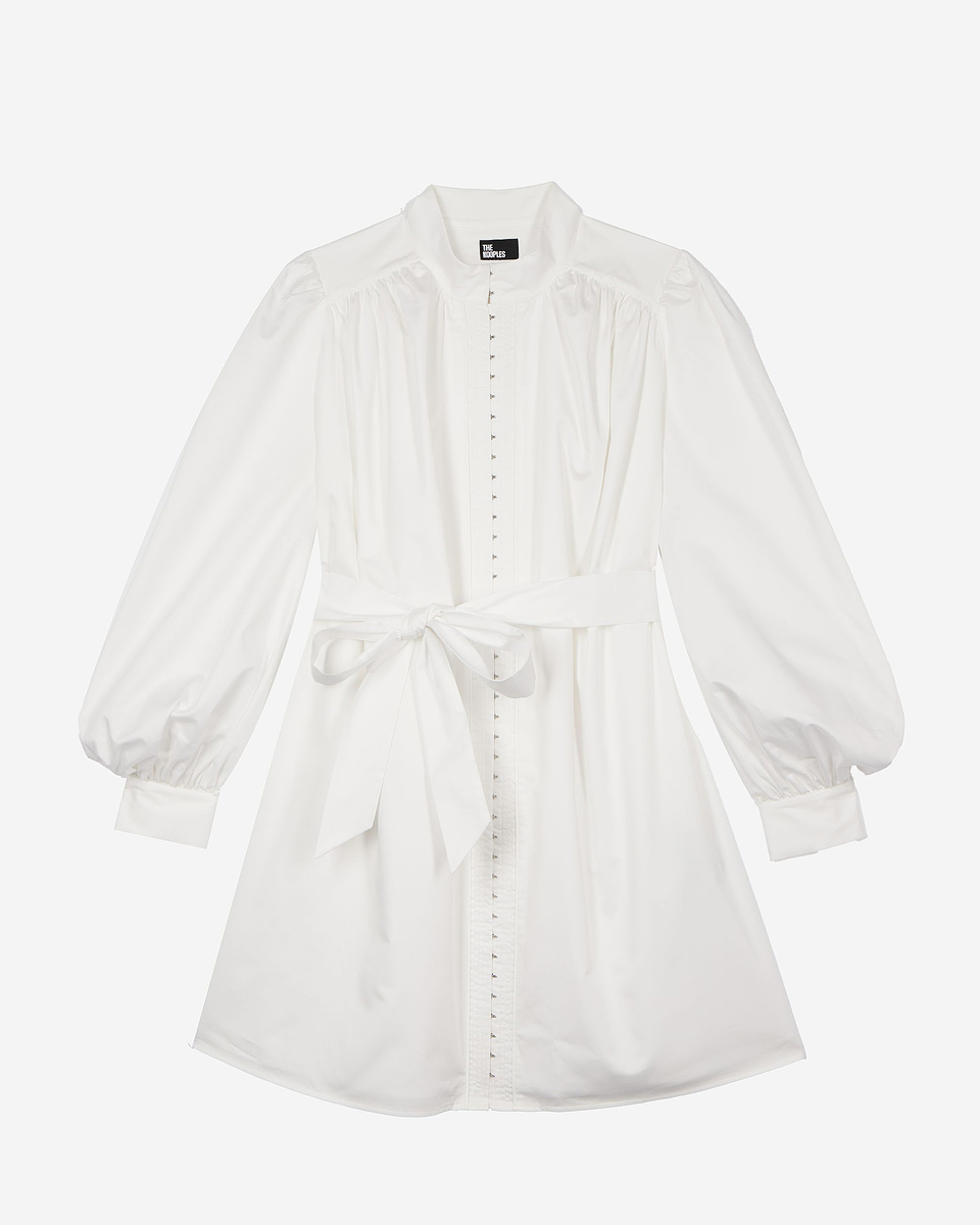 Short white cotton dress