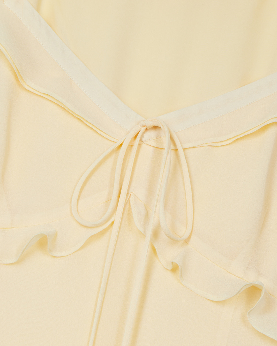Long yellow ruffled dress