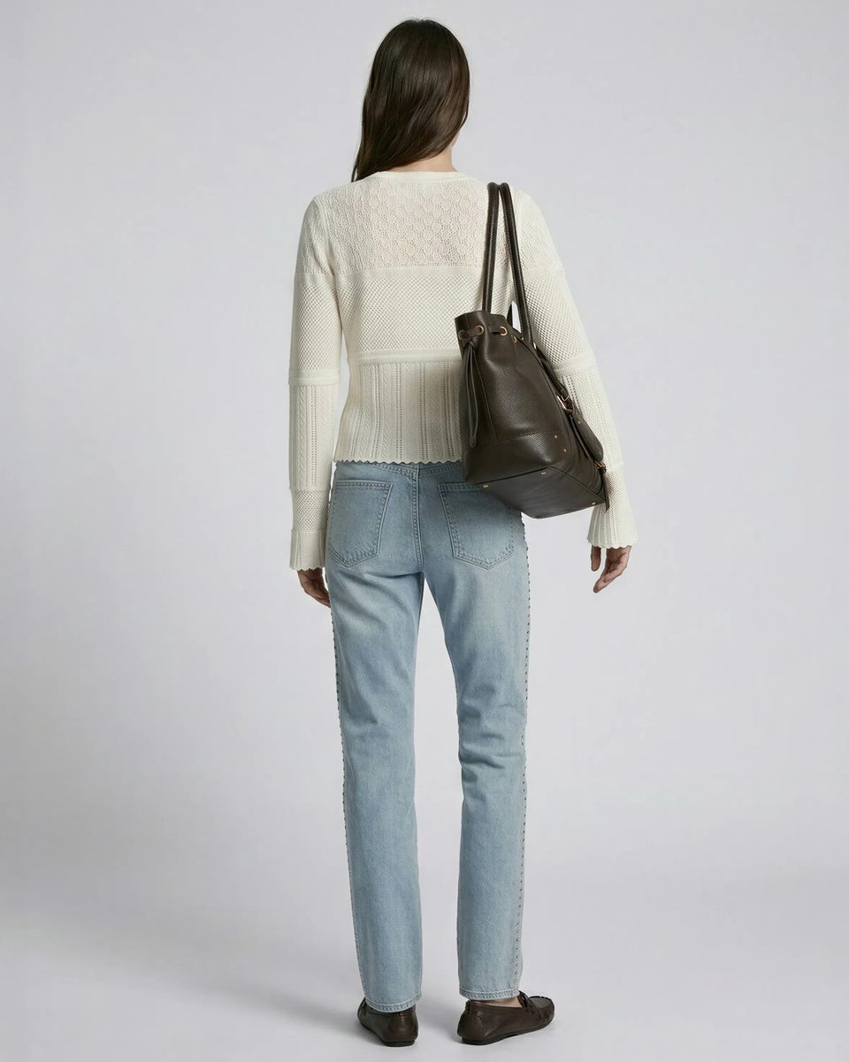 Ecru openwork cardigan