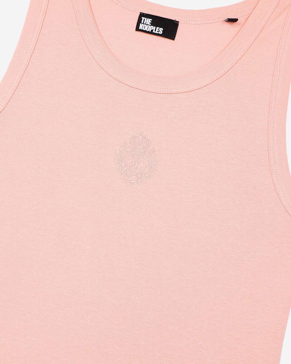 Cotton tank top with pink coat of arms