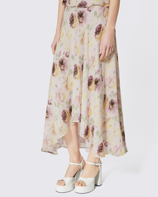 Floral print long skirt