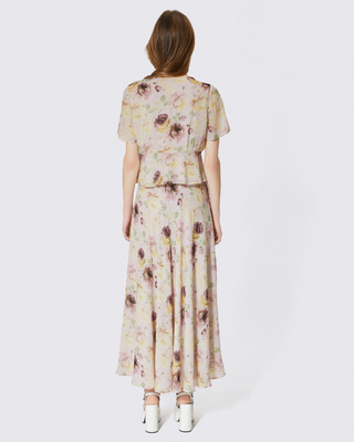 Floral print long skirt