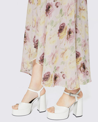 Floral print long skirt
