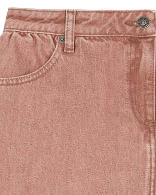Short pink denim skirt