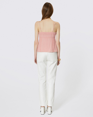 Camisole with pink lace details