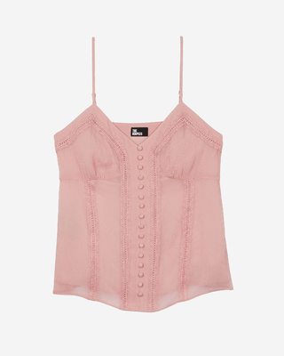 Camisole with pink lace details