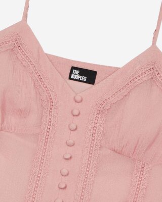 Camisole with pink lace details