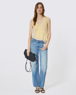 Yellow ruffled top